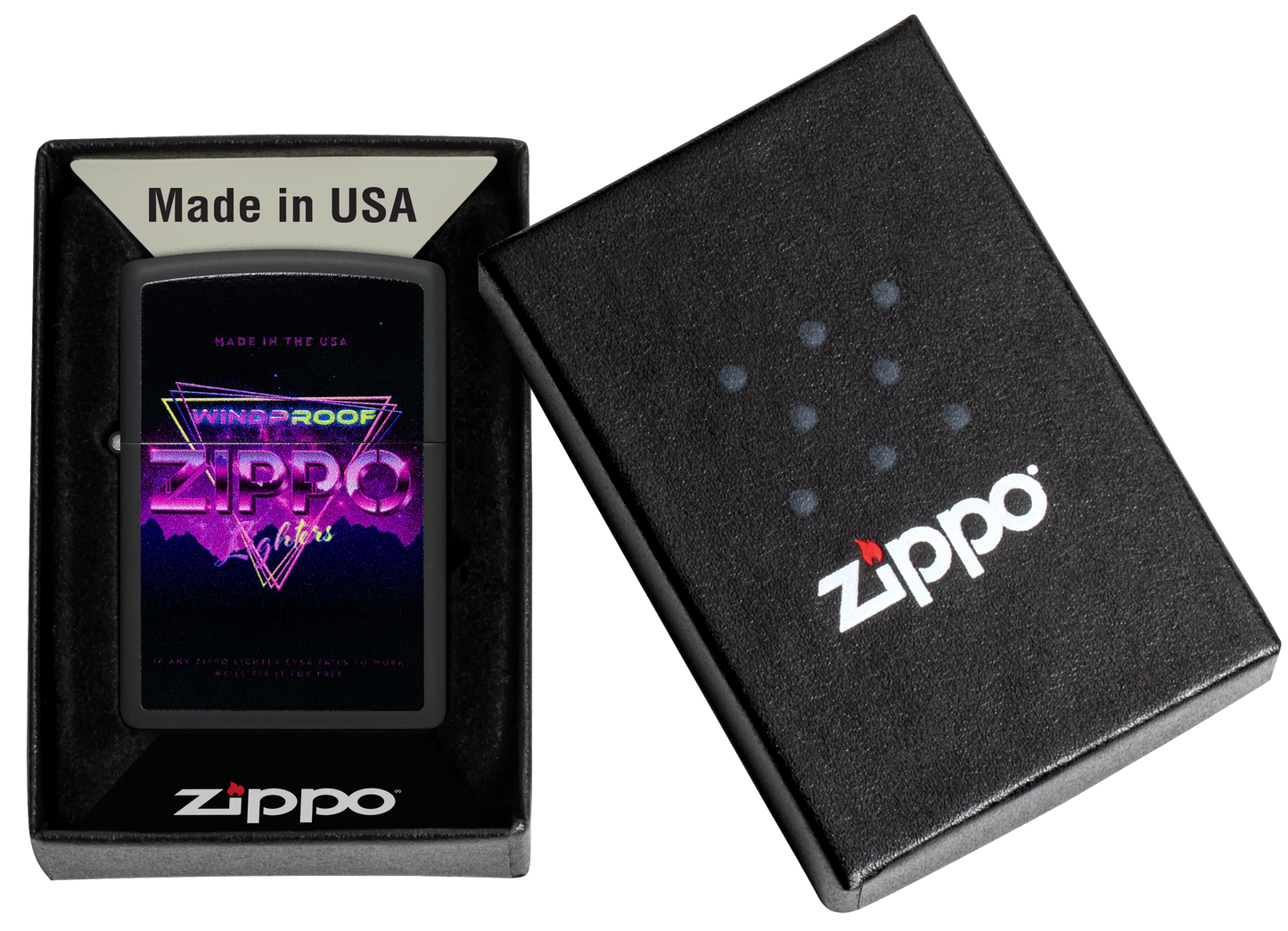 Zippo Schriftzug in Neonfarben