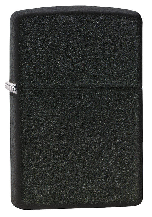 Zippo Feuerzeug Frontansicht ¾ Winkel Black Crackle Basismodell