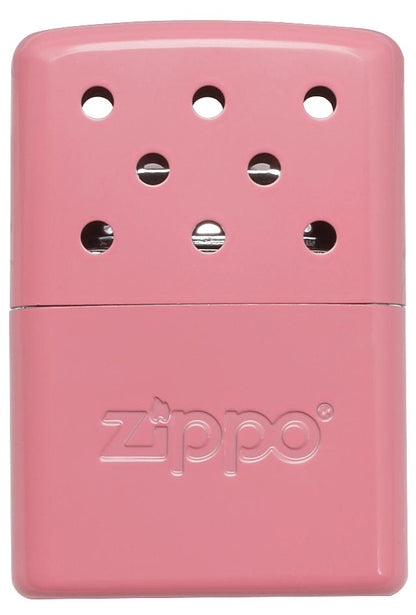 Frontansicht Zippo Handwärmer Metall Rosa klein