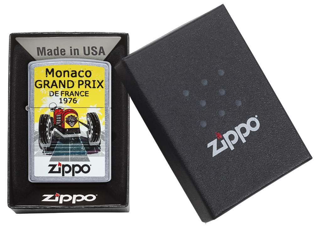 Briquet tempête Zippo Grand Prix dans sa boîte cadeau