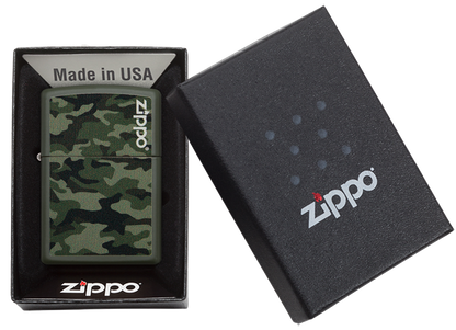 Briquet tempête Zippo Camo and Zippo Design dans sa boîte cadeau